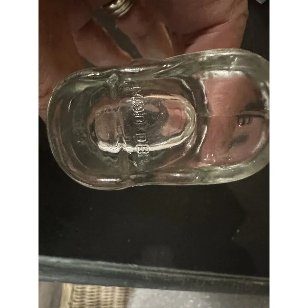 MOD DEP Glass Boot Toothpick Holder Bar Shot Vintage Italy Vase Clear